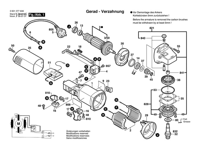POLIZOR UNGHIULAR  (06013776A6)  GWS 8100 C / 240 V /MAL