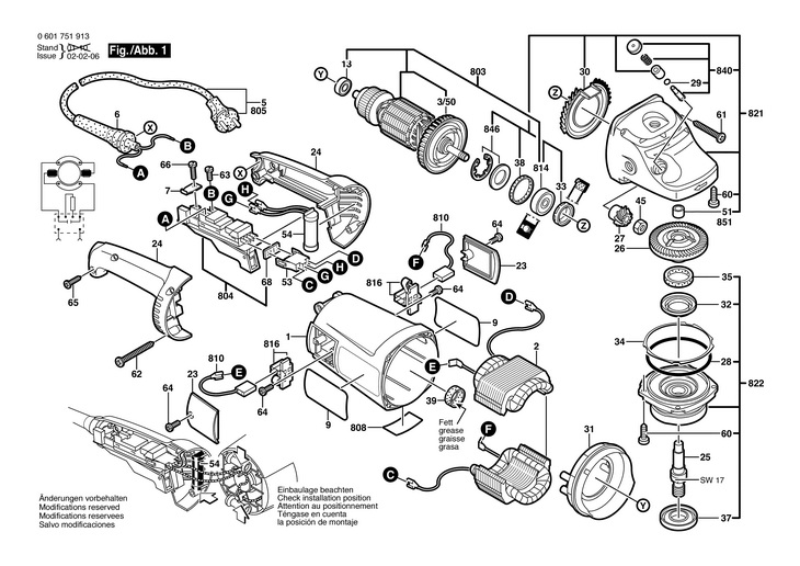 POLIZOR UNGHIULAR  (0601751913)  GWS 20180 J / 230 V /EU