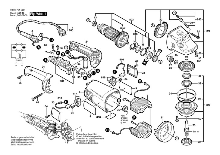 POLIZOR UNGHIULAR  (0601751922)  GWS 200018 J / 230 V /EU