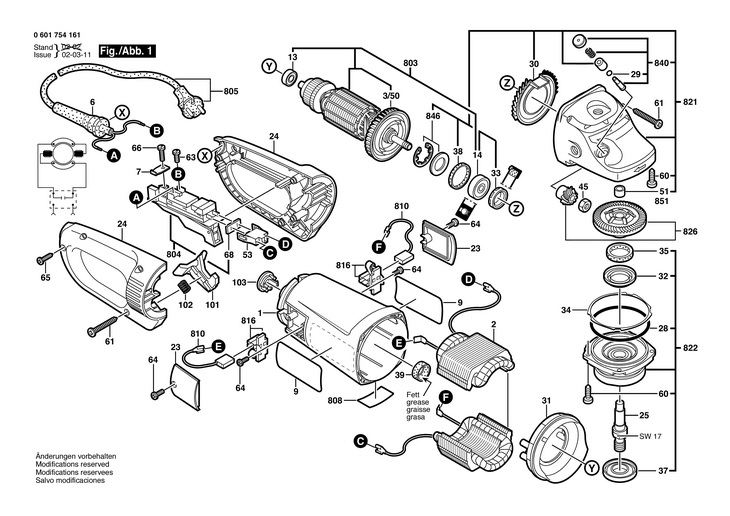 POLIZOR UNGHIULAR  (0601754161)  BWS 23230 S / 230 V /F