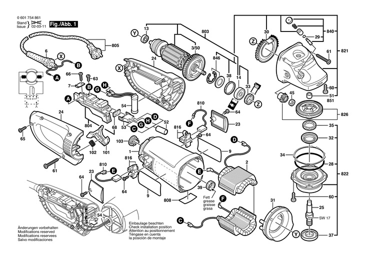 POLIZOR UNGHIULAR  (0601754861)  BWS 23230 JS / 230 V /EU