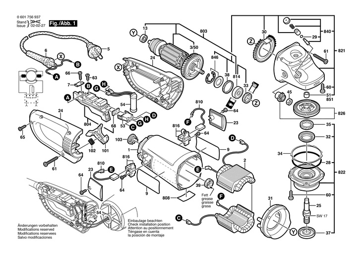 POLIZOR UNGHIULAR  (0601756937)  GWS 25230 J / 240 V /AUS