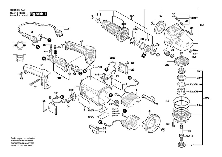 POLIZOR UNGHIULAR  (06018501A3)  GWS 20230 / 230 V /CN
