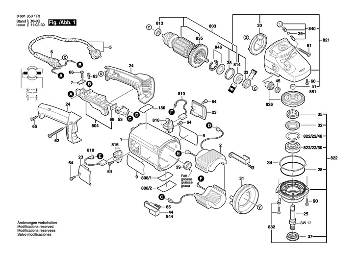 POLIZOR UNGHIULAR  (06018501F3)  GWS 20230 / 220 V /CN