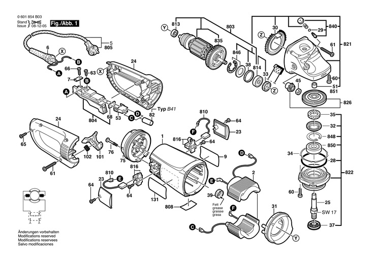 POLIZOR UNGHIULAR  (0601854B03)  GWS 24230 BV / 230 V /EU