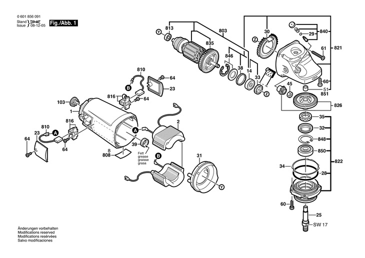 MOTOR ATASABIL  (0601856091)  GWS 26230 JB / 230 V /EU