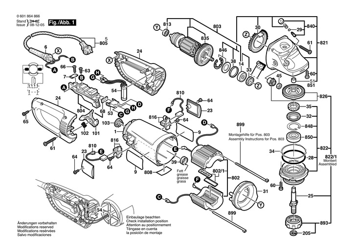 POLIZOR UNGHIULAR  (0601864866)  BAG230 CLBB / 230 V /EU