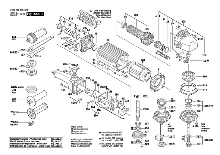 POLIZOR UNGHIULAR HF  (0602328003)   / 265 V /