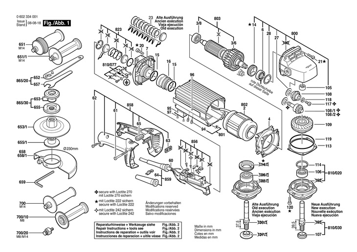 POLIZOR UNGHIULAR HF  (0602334001)   / 265 V /