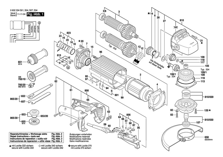 POLIZOR UNGHIULAR  (0602334501)  HWS 810/230 / 0 V /