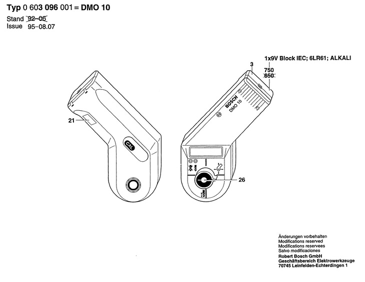 DETECTOR DE METALE  (0603096001)  DMO 10 / 0 V /