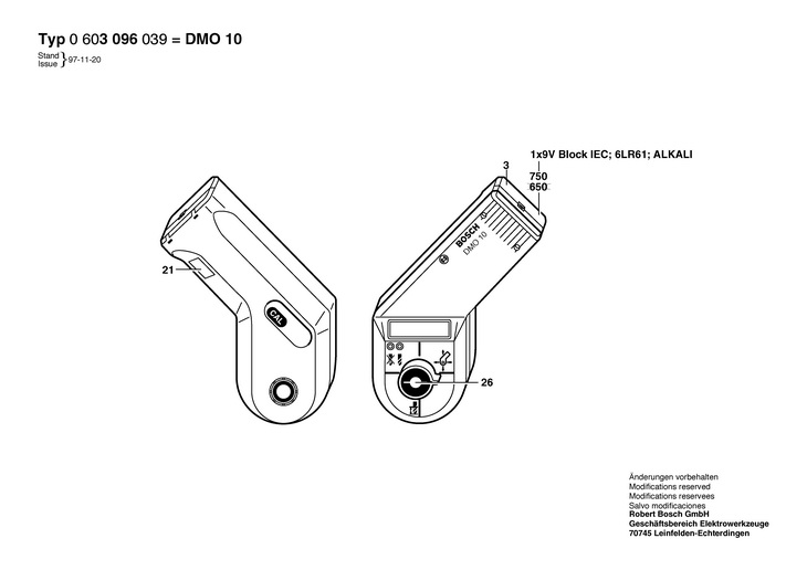 DETECTOR DE METALE  (0603096039)  DMO 10 / 0 V /USA