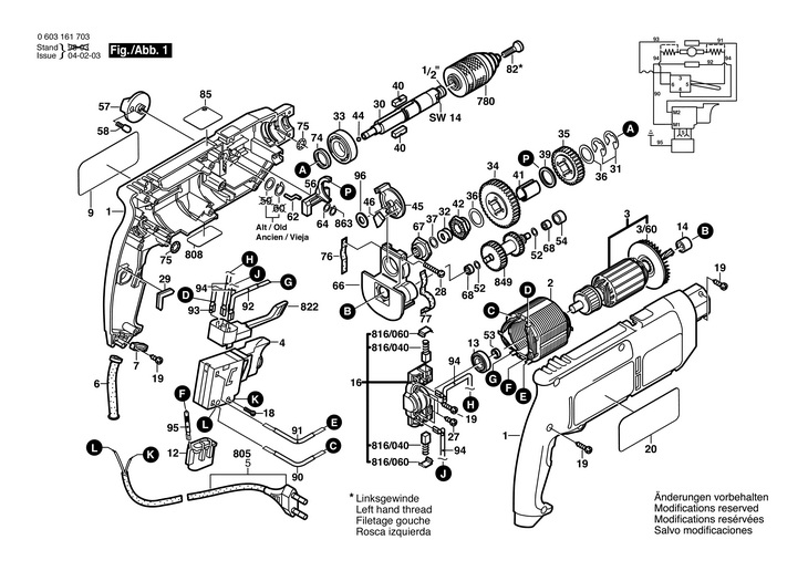 MASINA DE GAURIT PERCUTIE  (0603161703)  PSB 6802 RE / 230 V /EU