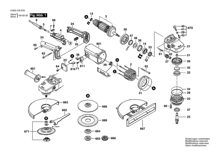 POLIZOR UNGHIULAR GW  (0603218078)  PWS 18  180 / 220 V /BR