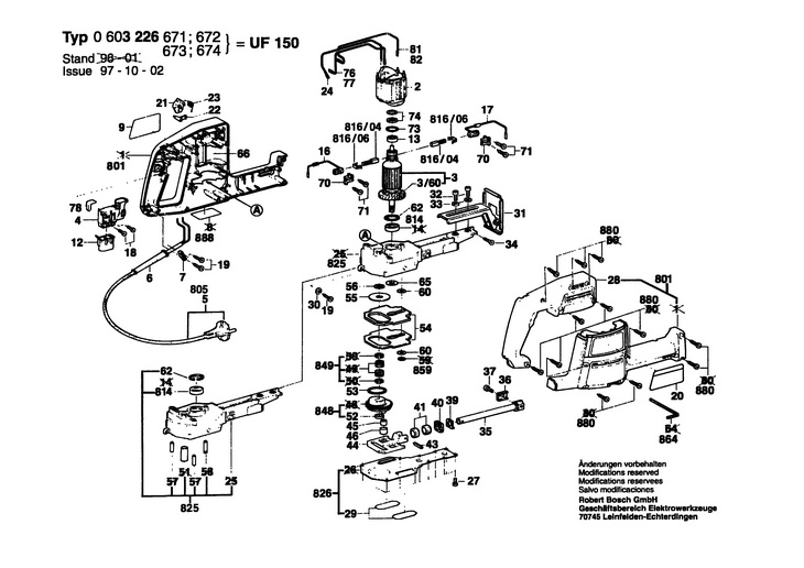 FERASTRAU COADA (DE) VULPE  0 603 226 671  UF 150 / 230 V /EU
