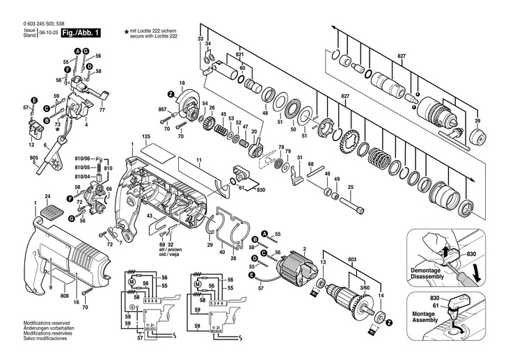 CIOCAN ROTOPERCUTOR  (0603245503)  PBH 200 RF / 220 V /EU