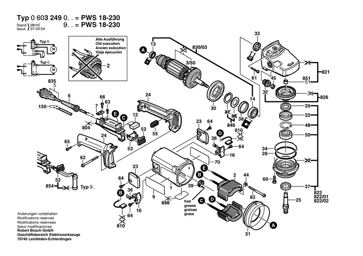 POLIZOR UNGHIULAR  (0603249003)  PWS 18230 / 230 V /EU