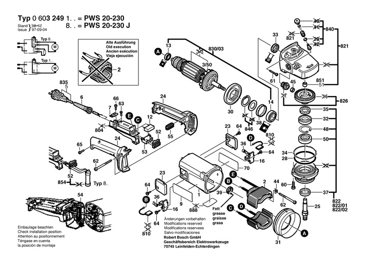 POLIZOR UNGHIULAR  (0603249103)  PWS 20230 / 230 V /EU