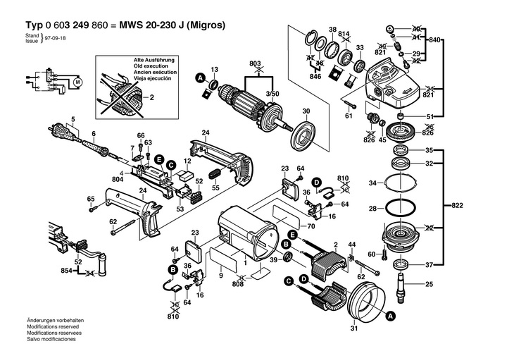 POLIZOR UNGHIULAR  (0603249860)  MWS 230 J / 230 V /CH