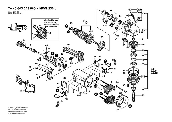 POLIZOR UNGHIULAR HW  (0603249960)  MWA 230 J / 220 V /CH