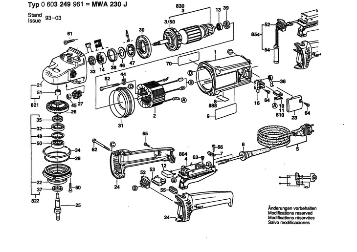 POLIZOR UNGHIULAR HW  (0603249961)  MWA 230 J / 230 V /CH