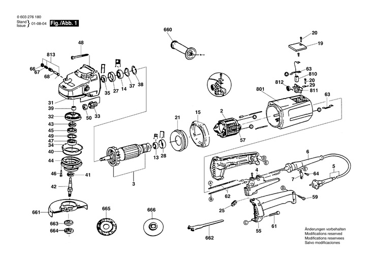 POLIZOR UNGHIULAR HW  (0603276180)  PWS 14180 / 220 V /BR