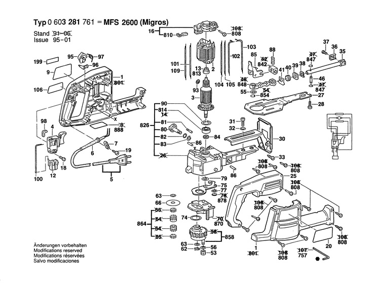 FERASTRAU COADA (DE) VULPE  0 603 281 761  MFS 2600 / 230 V /CH