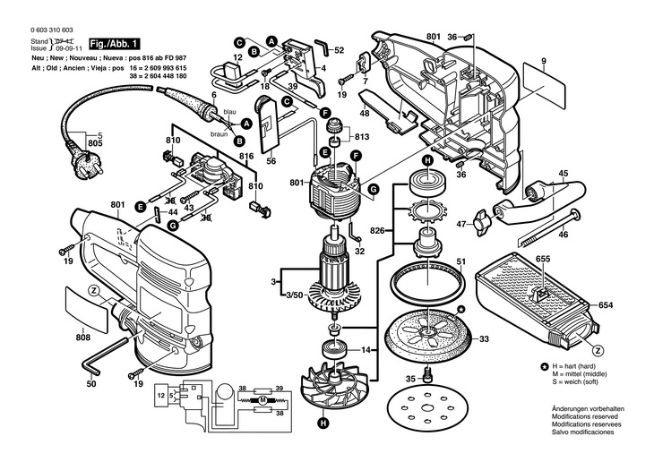 SLEFUITOR CU EXCENTRIC  (0603310603)  PEX 400 AE / 230 V /EU