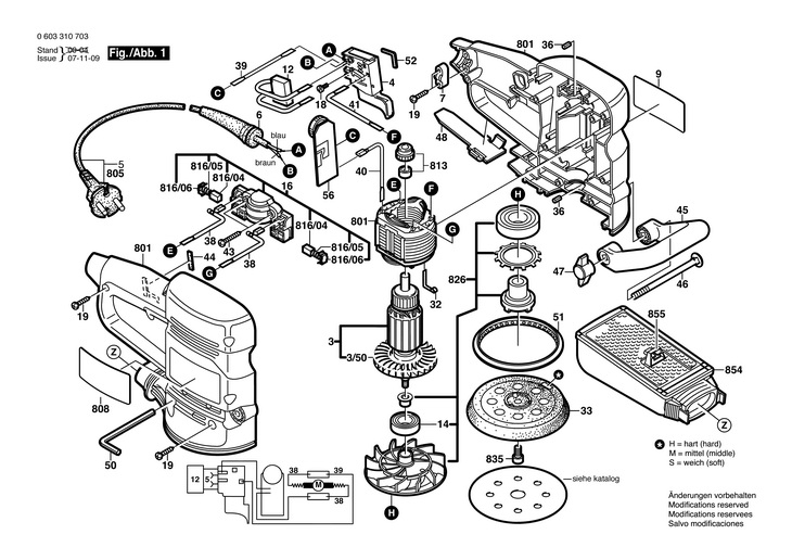 SLEFUITOR CU EXCENTRIC  (0603310703)  PEX 12 AE / 230 V /EU