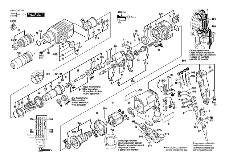 CIOCAN ROTOPERCUTOR  (0603326703)  PBH 240 RE / 230 V /EU