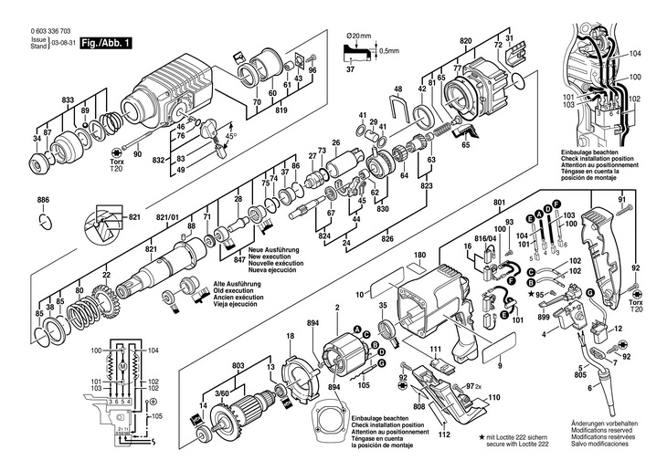 CIOCAN ROTOPERCUTOR  (0603336703)  PBH 220 RE / 230 V /EU