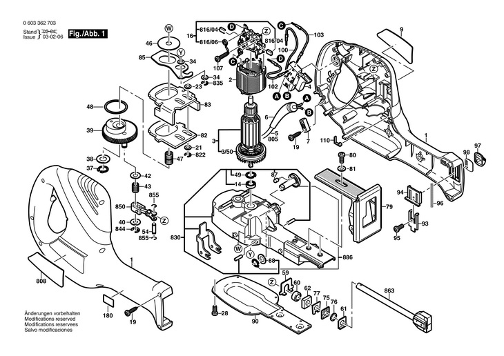 FERASTRAU COADA (DE) VULPE  0 603 362 703  PFZ 700 PE / 230 V /EU