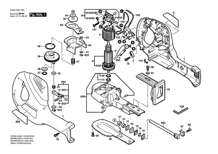 FERASTRAU COADA (DE) VULPE  0 603 363 703  PFZ 600 E / 230 V /EU