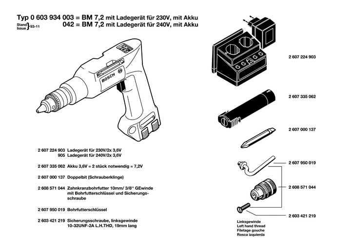 MASINA DE GAURIT ACUM  (0603934003)  PBM 7,2 / 7.2 V /EU