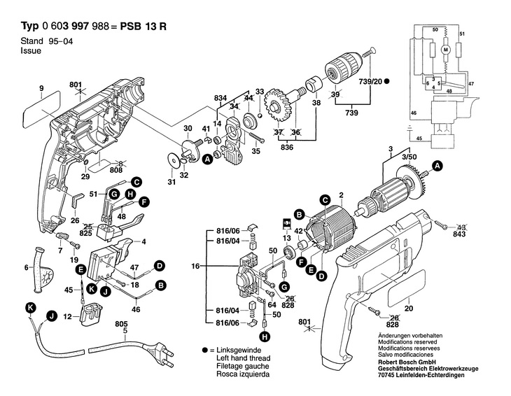 MASINA DE GAURIT PERCUTIE  (0603997988)  PSB 13 R / 230 V /EU