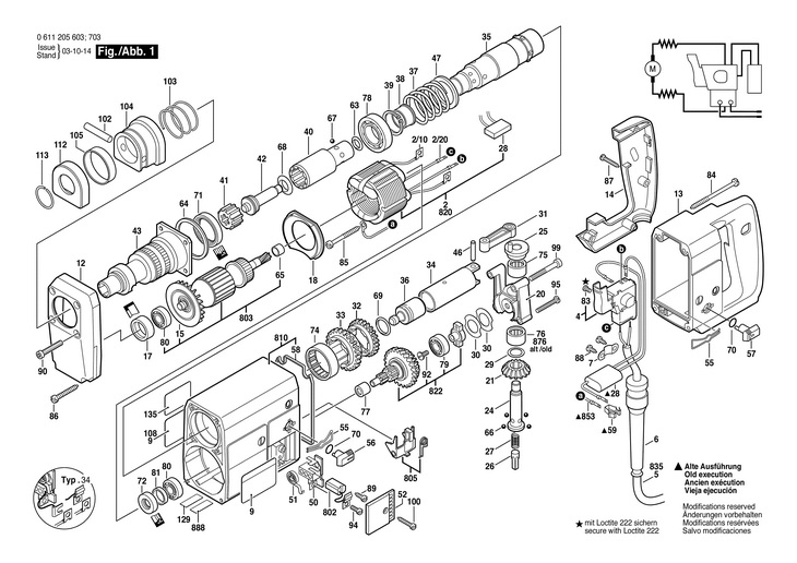 CIOCAN ROTOPERCUTOR  (0611205703)  UBH 4/26 DSE / 220 V /EU