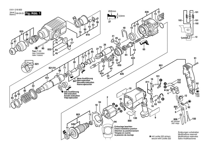 CIOCAN ROTOPERCUTOR  (0611218603)  GBH 224 DSE / 230 V /EU