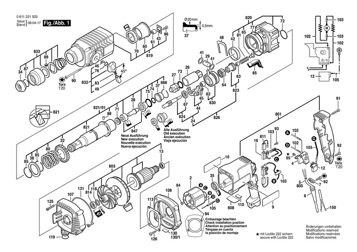 CIOCAN ROTOPERCUTOR  (0611221503)  GAH 500 DSE / 230 V /EU