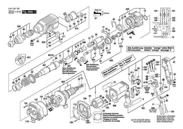 CIOCAN ROTOPERCUTOR  (0611221703)  GAH 500 DSR / 230 V /EU