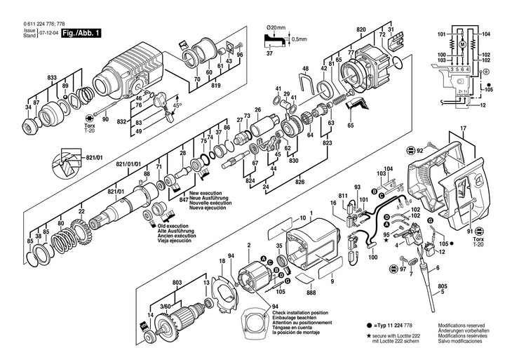 CIOCAN ROTOPERCUTOR  (0611224776)  DD 525 / 230 V /EU