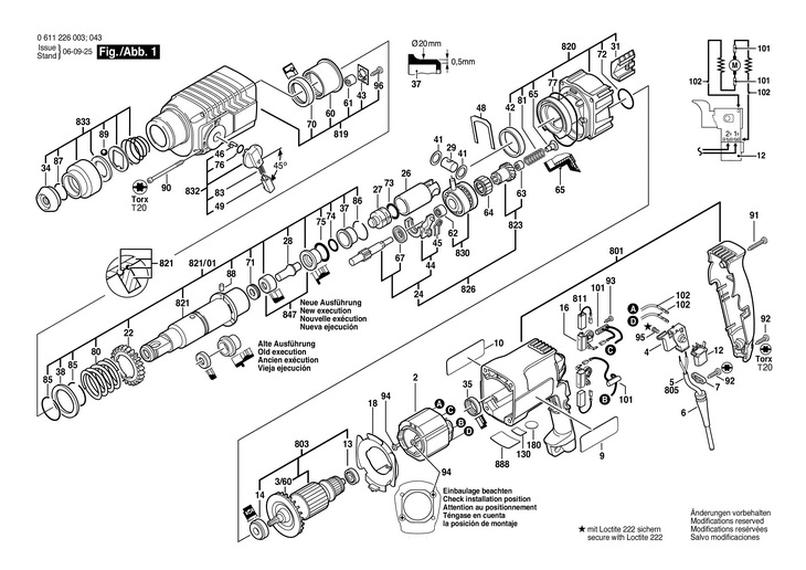 CIOCAN ROTOPERCUTOR  (0611226003)  GBH 2 S / 230 V /EU