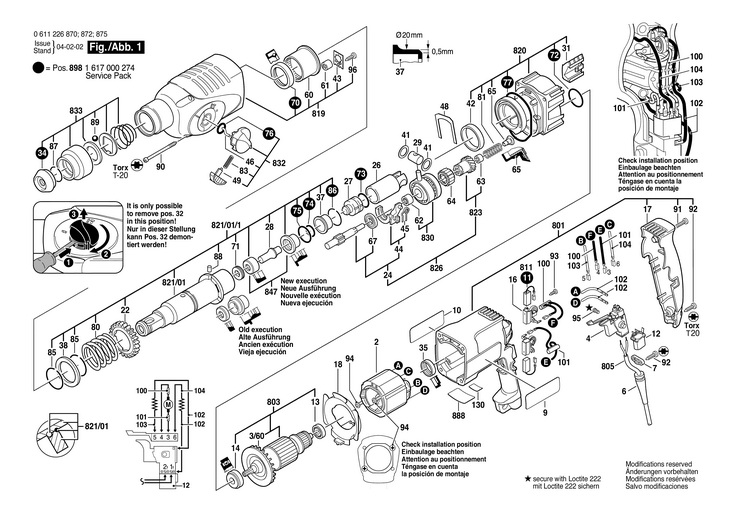 CIOCAN ROTOPERCUTOR  (0611226870)  SPIT 322 / 230 V /EU
