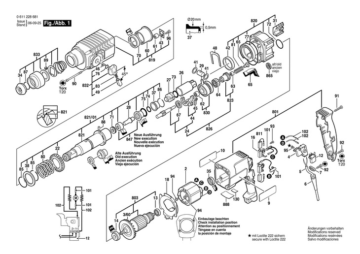 CIOCAN ROTOPERCUTOR  (0611228681)  GBH 224 DSE / 230 V /CH