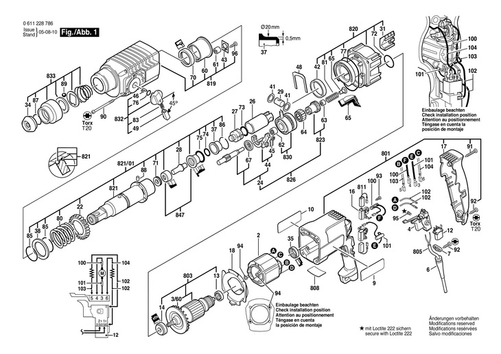 CIOCAN ROTOPERCUTOR  (0611228786)  BHE 224 LR / 230 V /EU
