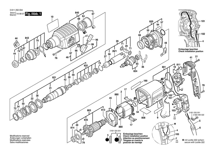 CIOCAN ROTOPERCUTOR  (0611250034)  GBH 222 S / 115 V /SAM