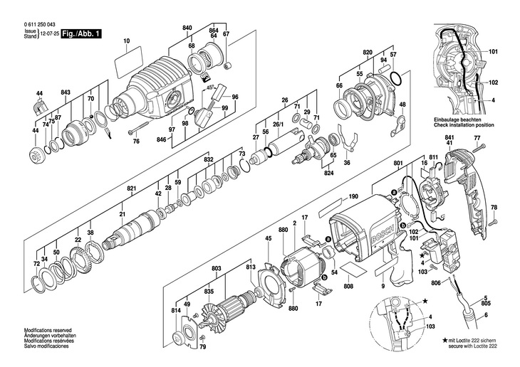 CIOCAN ROTOPERCUTOR  (0611250043)  GBH 222 S / 230 V /CN
