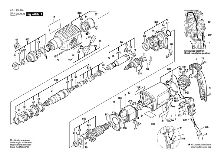 CIOCAN ROTOPERCUTOR  (0611250760)  H 22SLE / 230 V /EU