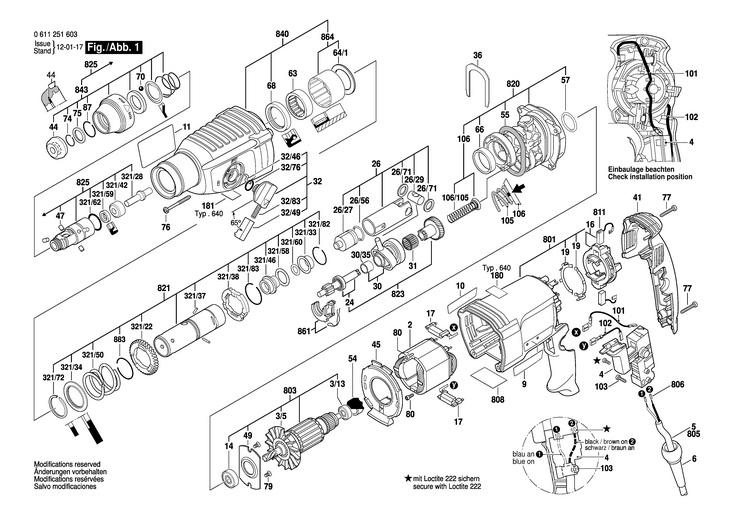 CIOCAN ROTOPERCUTOR  (0611251603)  GBH 226 E / 230 V /EU