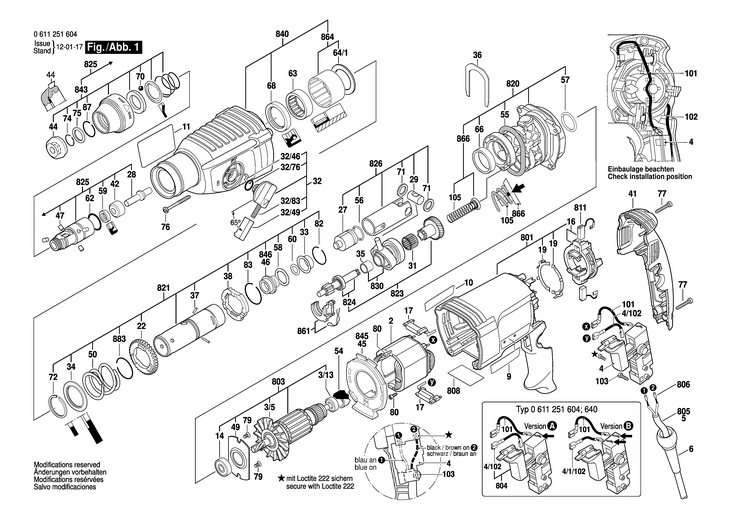CIOCAN ROTOPERCUTOR  (0611251604)  GBH 226 E / 220 V /RI
