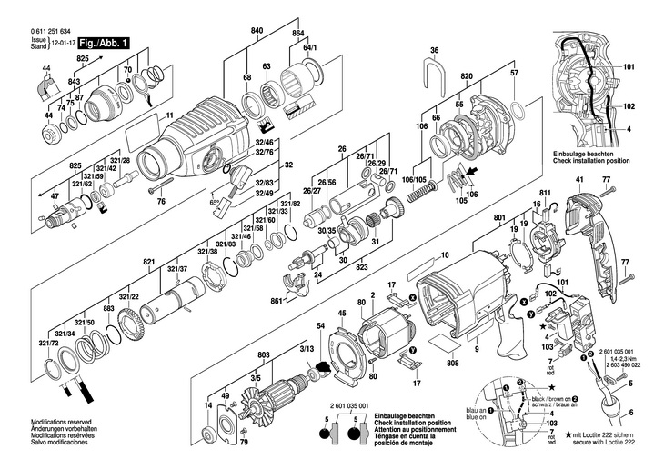 CIOCAN ROTOPERCUTOR  (0611251634)  GBH 226 E / 115 V /SAM